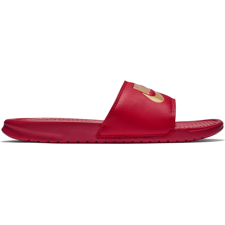 nike benassi red and gold