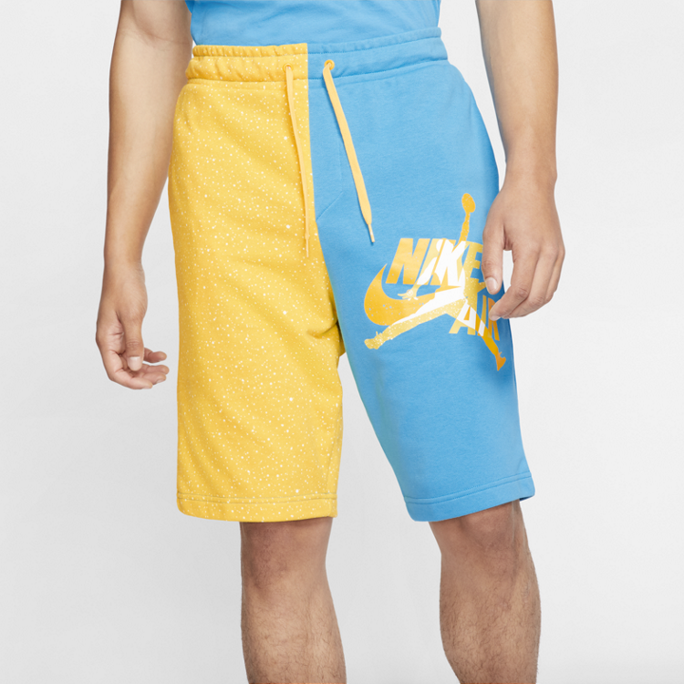 blue and yellow jordan shorts