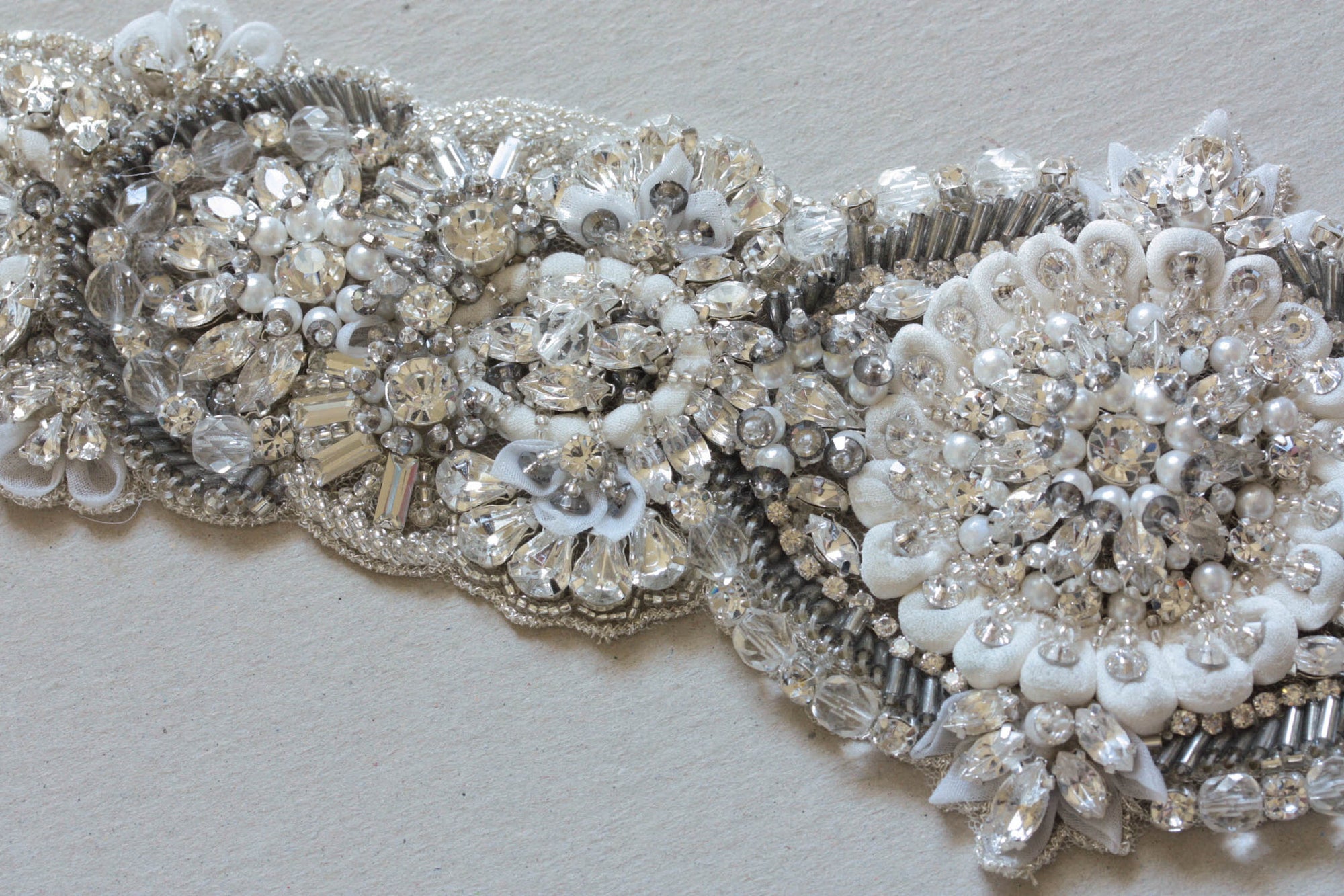 Bridal sash - Calida Antique Silver