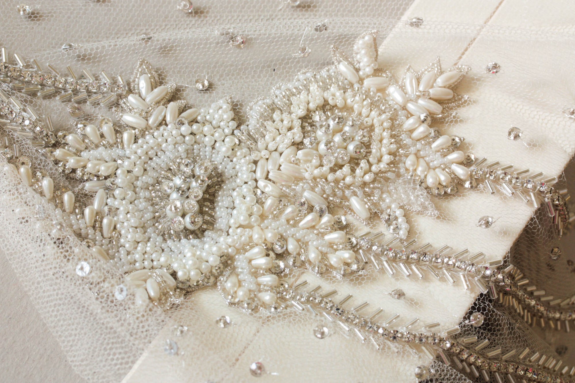 Silk Designer Wedding Veil Perle