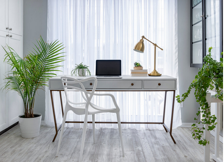 White desk painted with fusion mineral paint