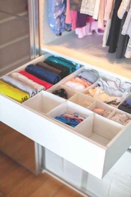 organized baby closet