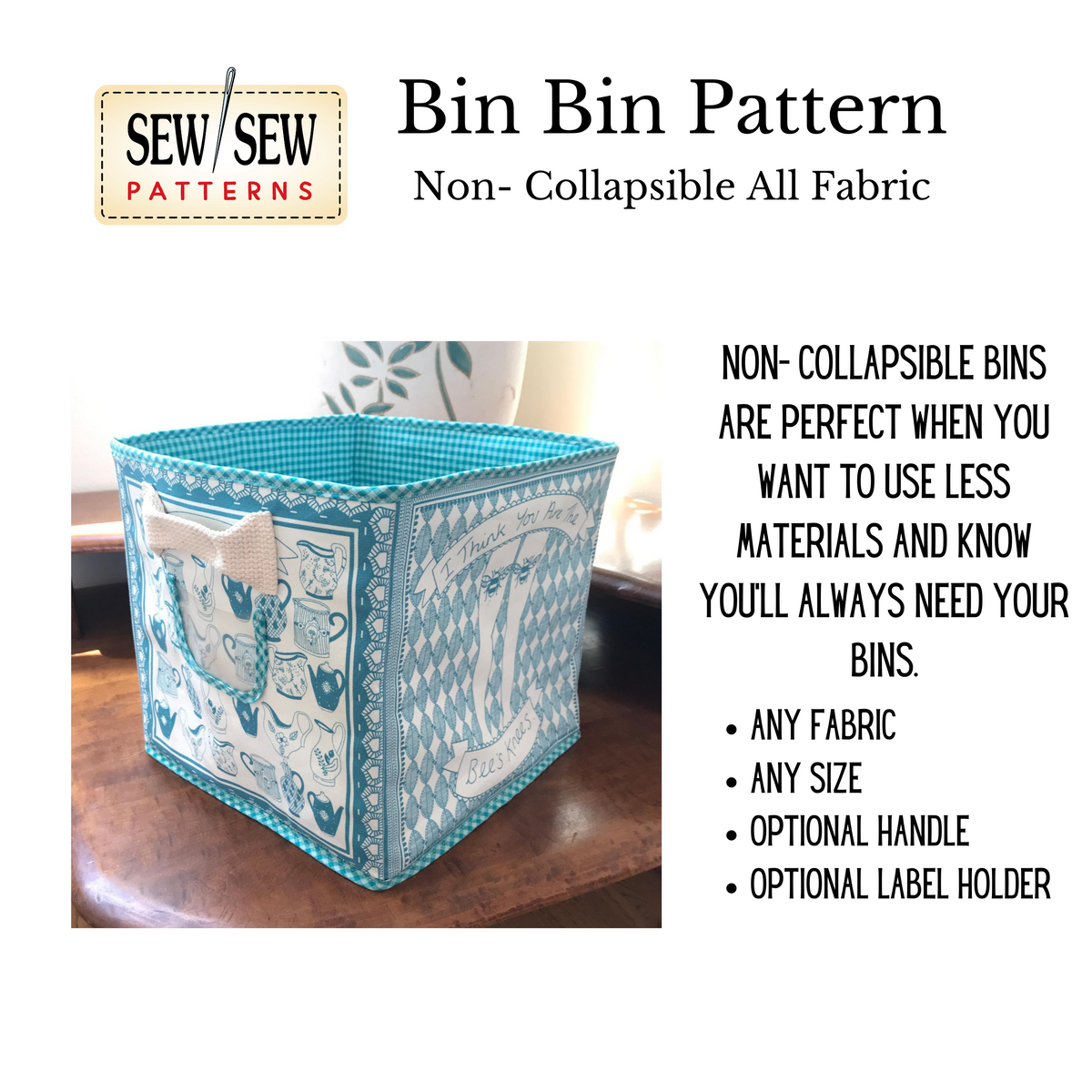 Bin Bin Sewing Pattern by Sew Sew Patterns