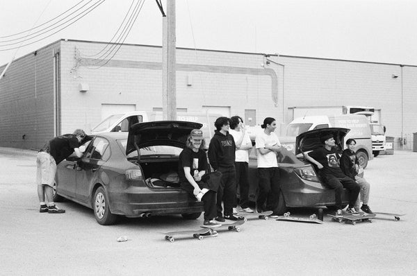 homies chilling skating