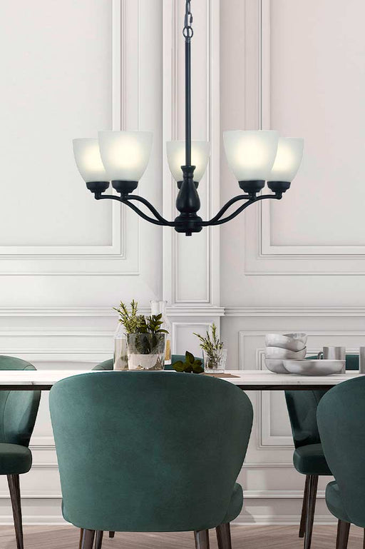 Islington Glass Chandelier  Neoclassical Pendant Light — Fat