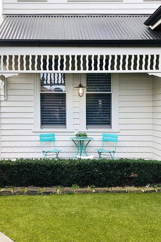 Outdoor pendant light in suburban home