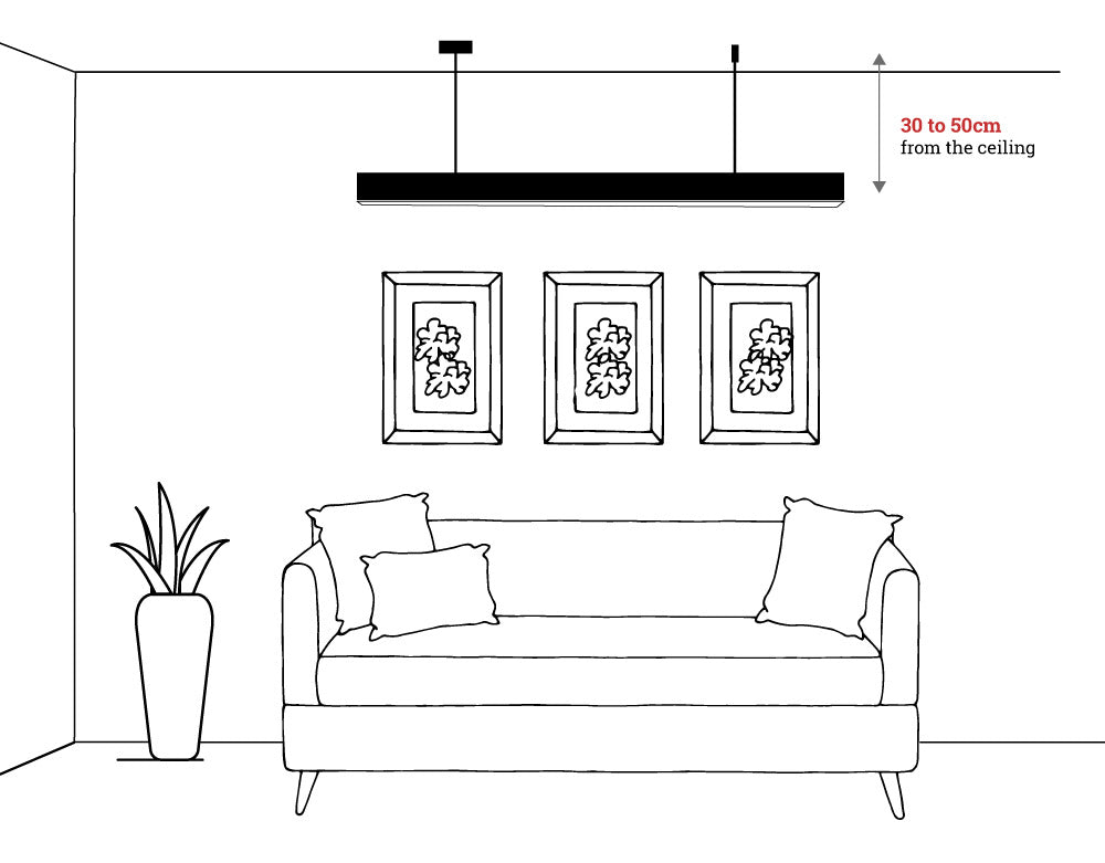 Linear light hanging height