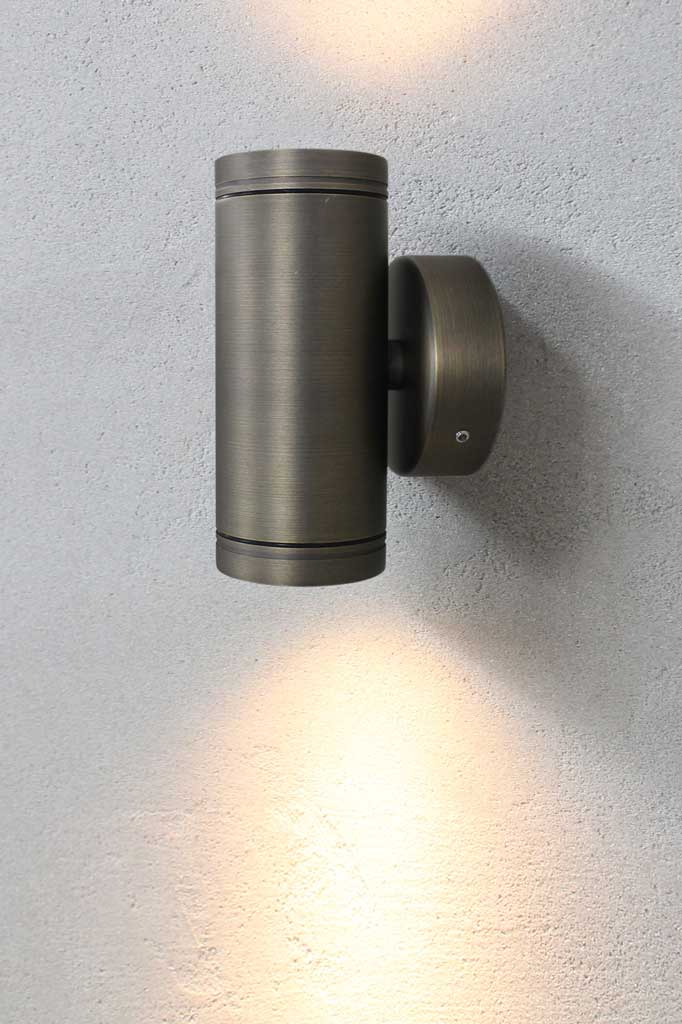 Outdoor brass wall light