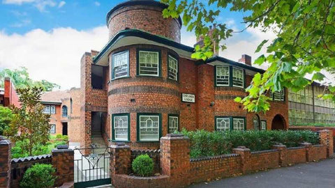 red brick art deco home