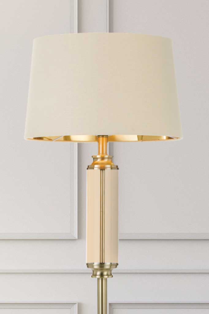 vintage brass floor lamp with glass table