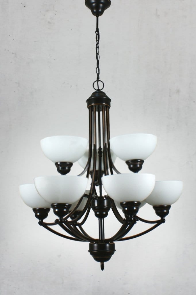 bronze chandelier with shades