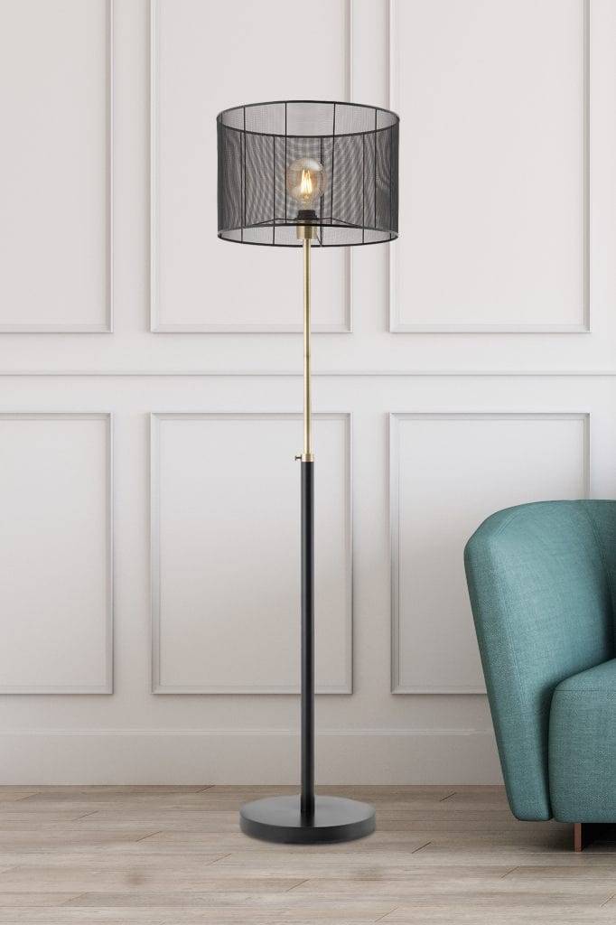 rustic grey floor lamp