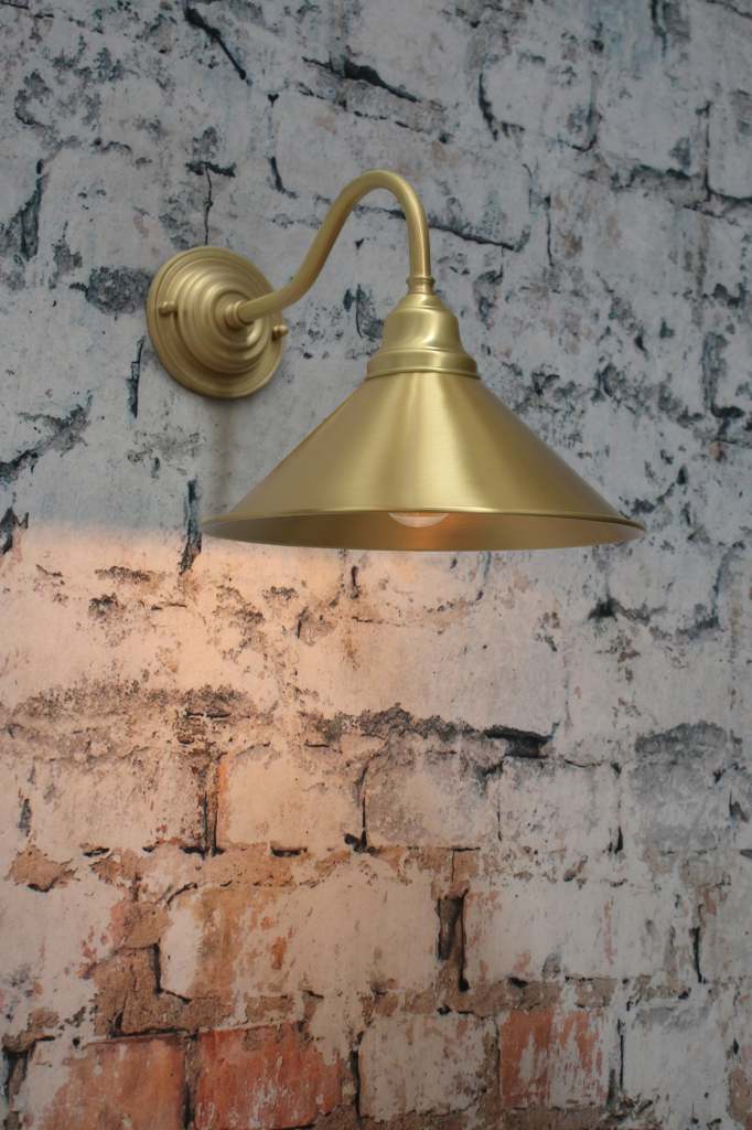 brass wall light with shade