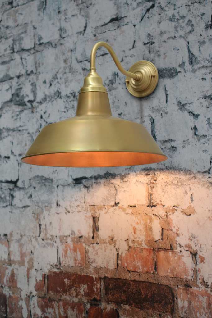 brass wall light with shade