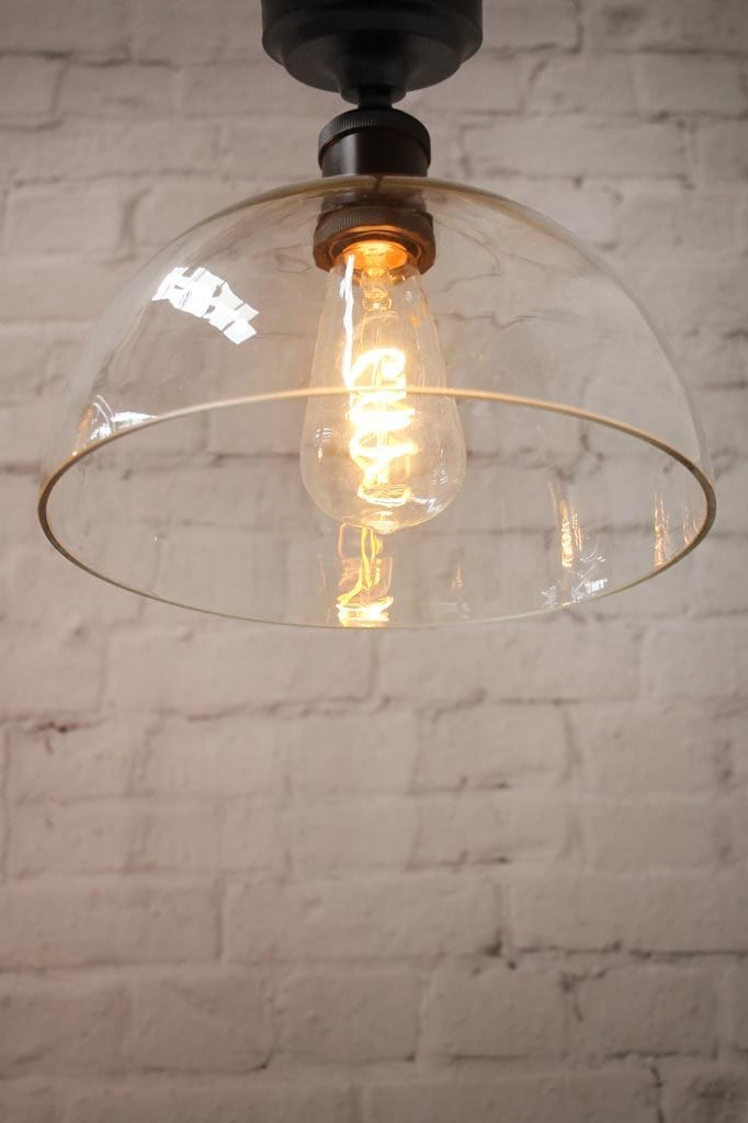 Dome Glass Ceiling Light | Clear Curved Glass Shade | Fat ...