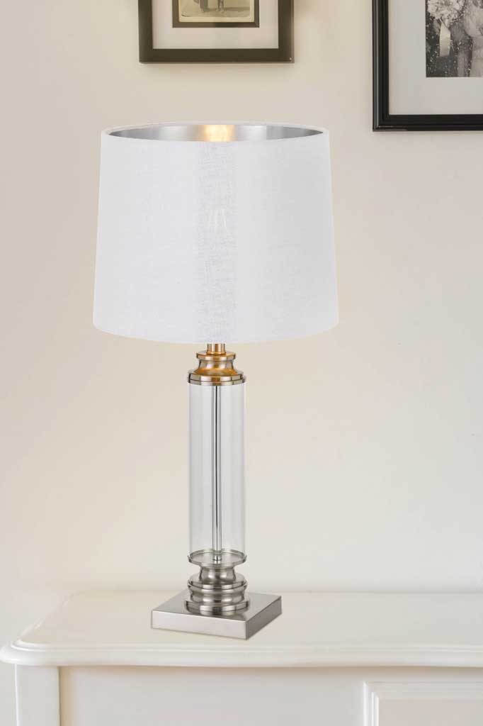 crystal column table lamp