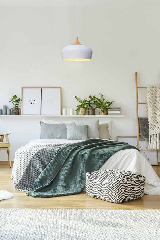 white bedroom pendant light