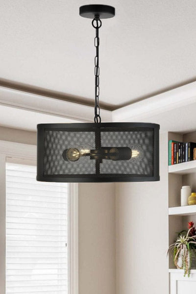 mesh drum chandelier