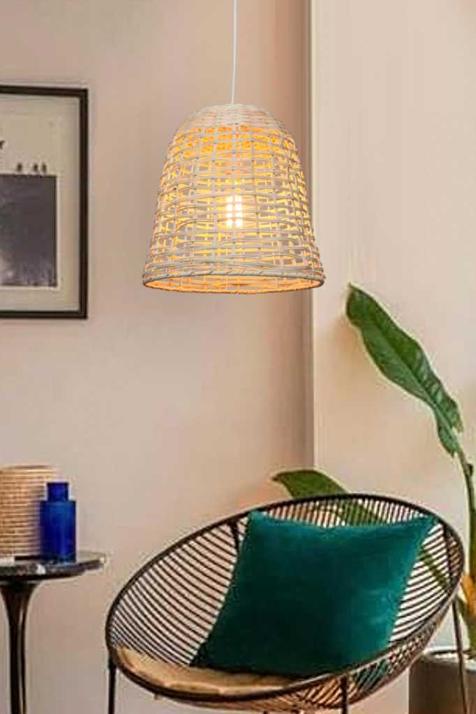 rattan bell pendant