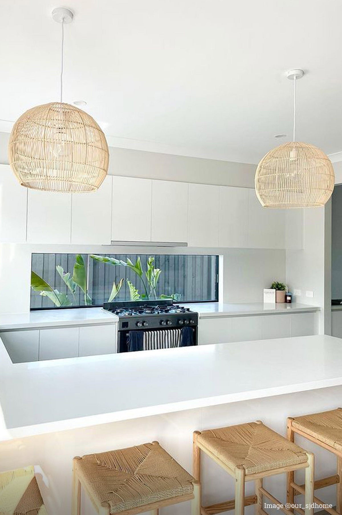 rattan pendants kitchen