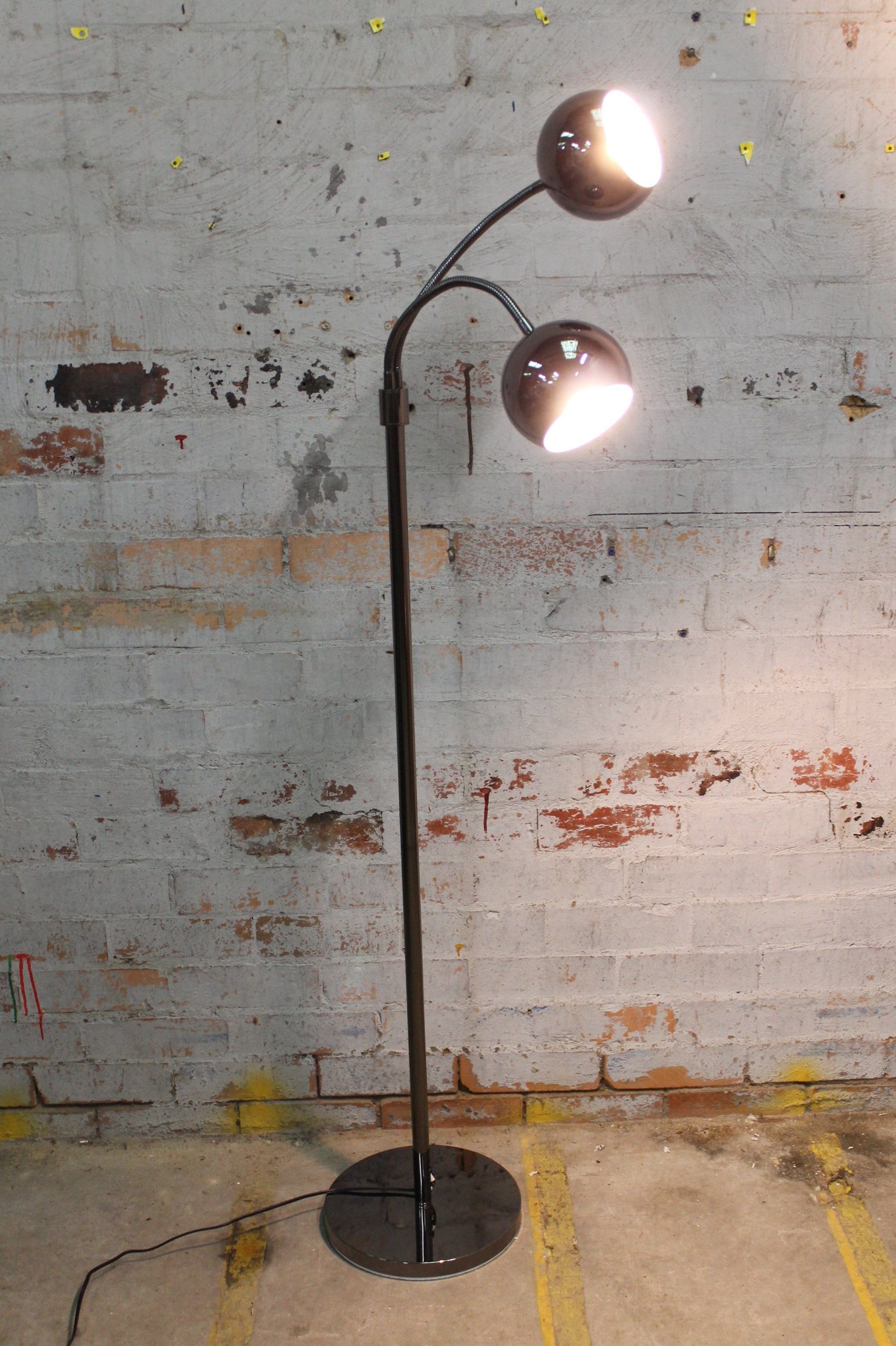 Retro floor lamp. Retro style lamp available in chrome and gun metal