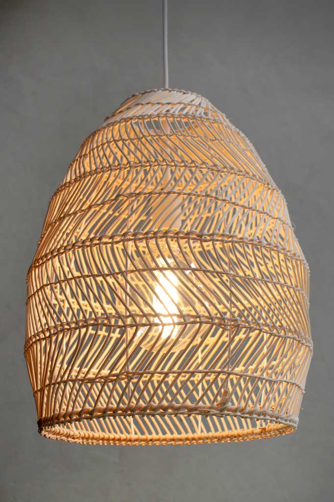 brown wicker light shade