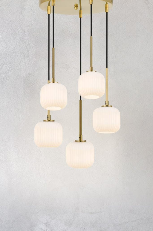 Islington Glass Chandelier  Neoclassical Pendant Light — Fat Shack Vintage