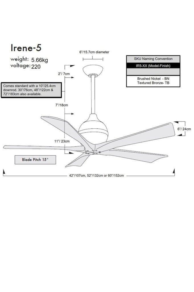 Irene 5 Ceiling Fan Timber Blades Free Shipping Fat Shack