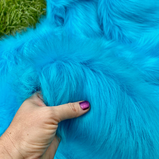 Eden AQUA BLUE Shaggy Long Pile Soft Faux Fur Fabric for Fursuit, Cosp -  New Fabrics Daily