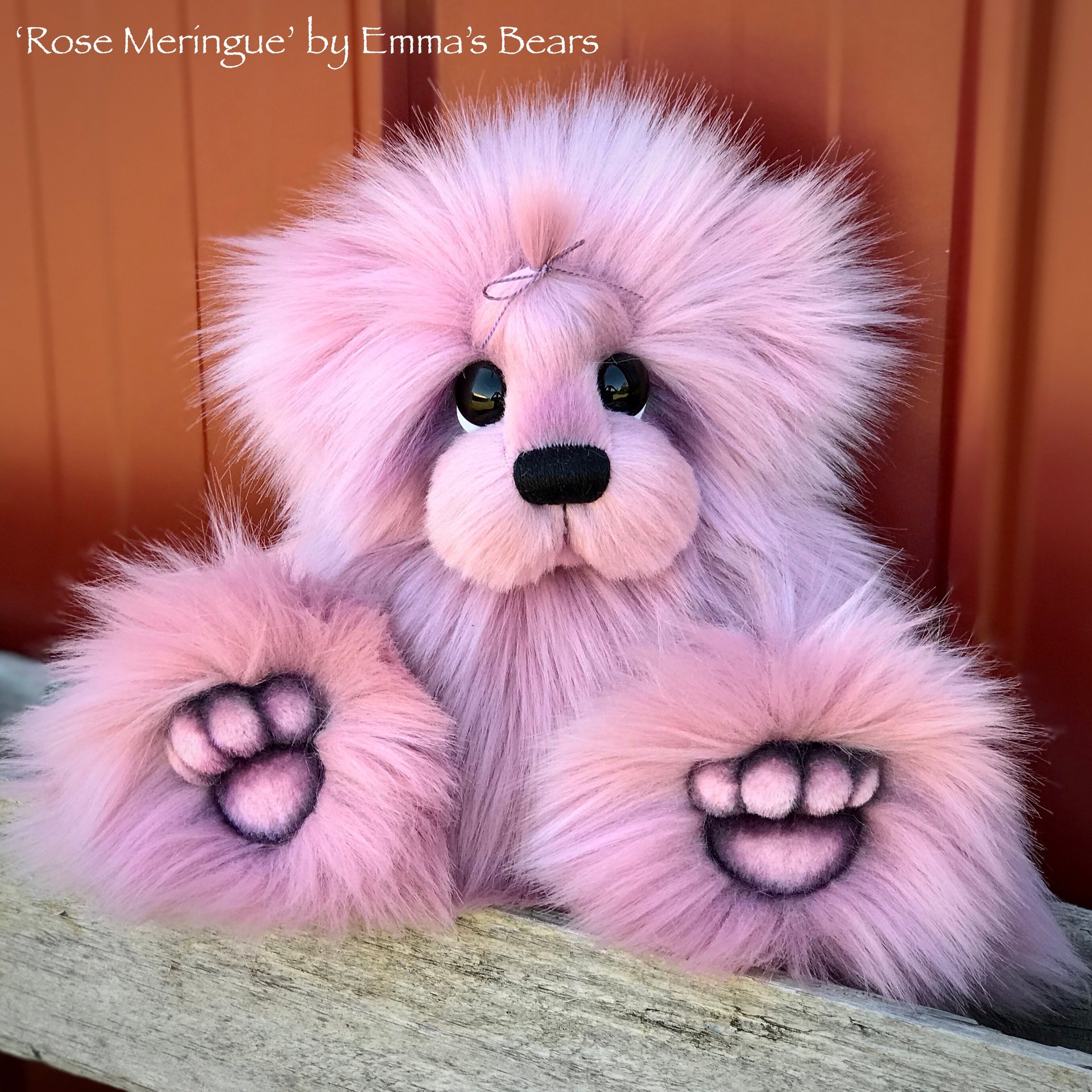 Rose Meringue - 13" faux fur Artist Bear by Emma's Bears - OOAK