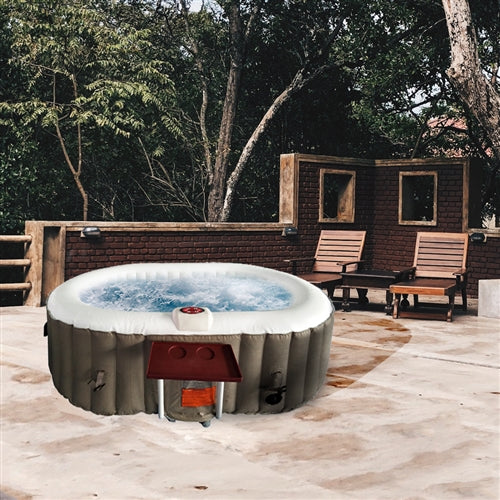 Oval Inflatable Hot Tub Spa With Drink Tray And Cover 2 Person 145 Luxury Spa Life