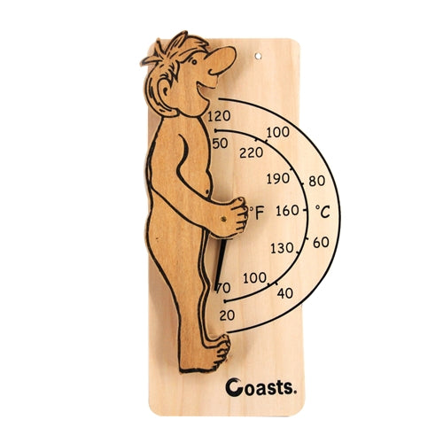 Finnish Pine Wood Wall Mounted Sauna Thermometer in Fahrenheit/Celsius