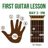 Free First guitar lesson graphic - May