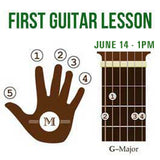 Free First Guitar Lesson graphic - June