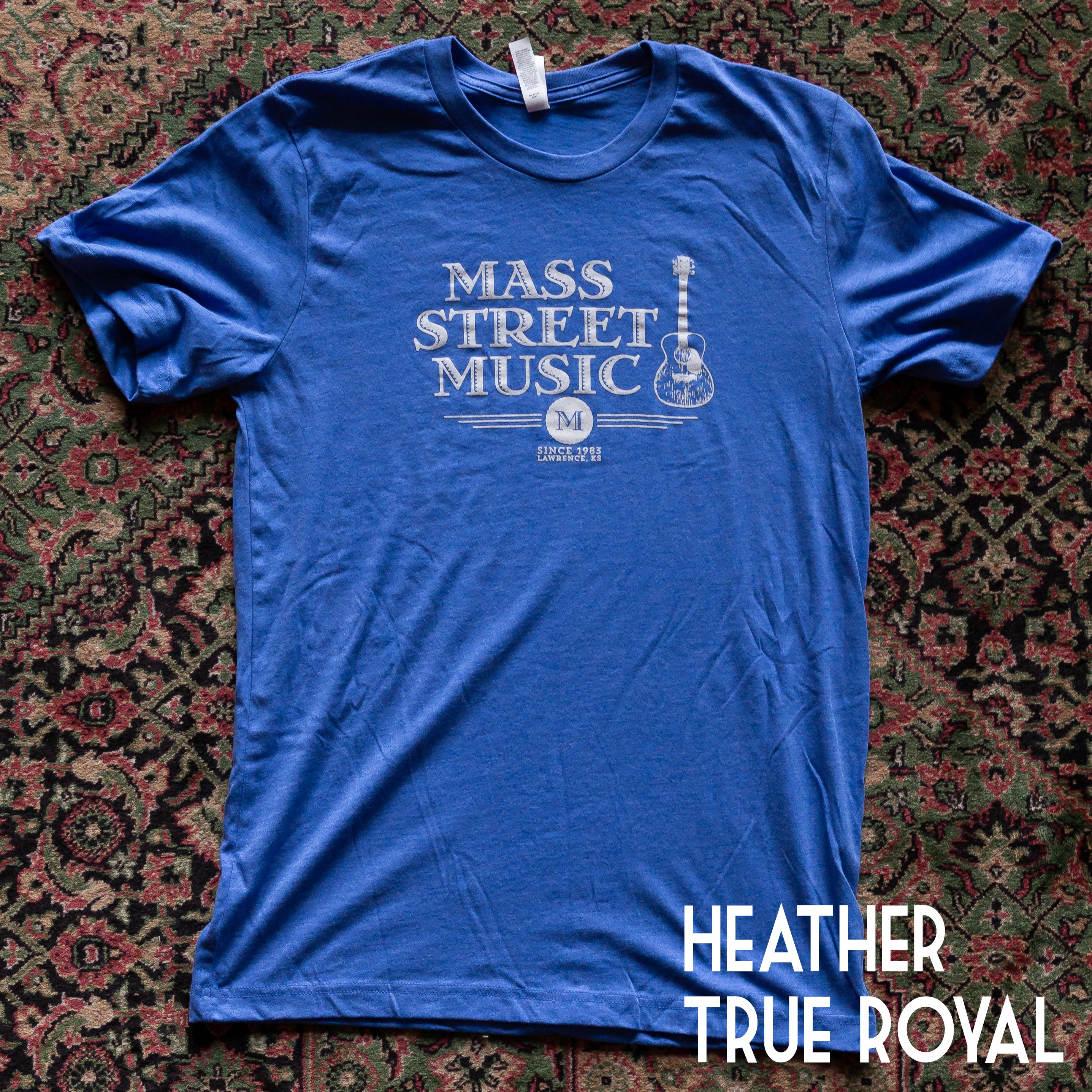 Schrijf op Wat Fysica Mass Street Music - Retro Logo T-Shirt | Mass Street Music