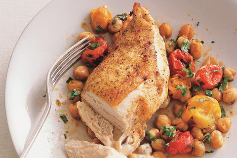 Roastd Chicken with Chickpeas and Tomato
