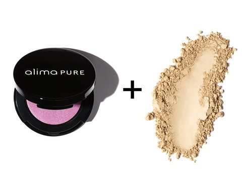 Alima Pure Pressed Eyeshadow in Siren and Satin Finishing Powder