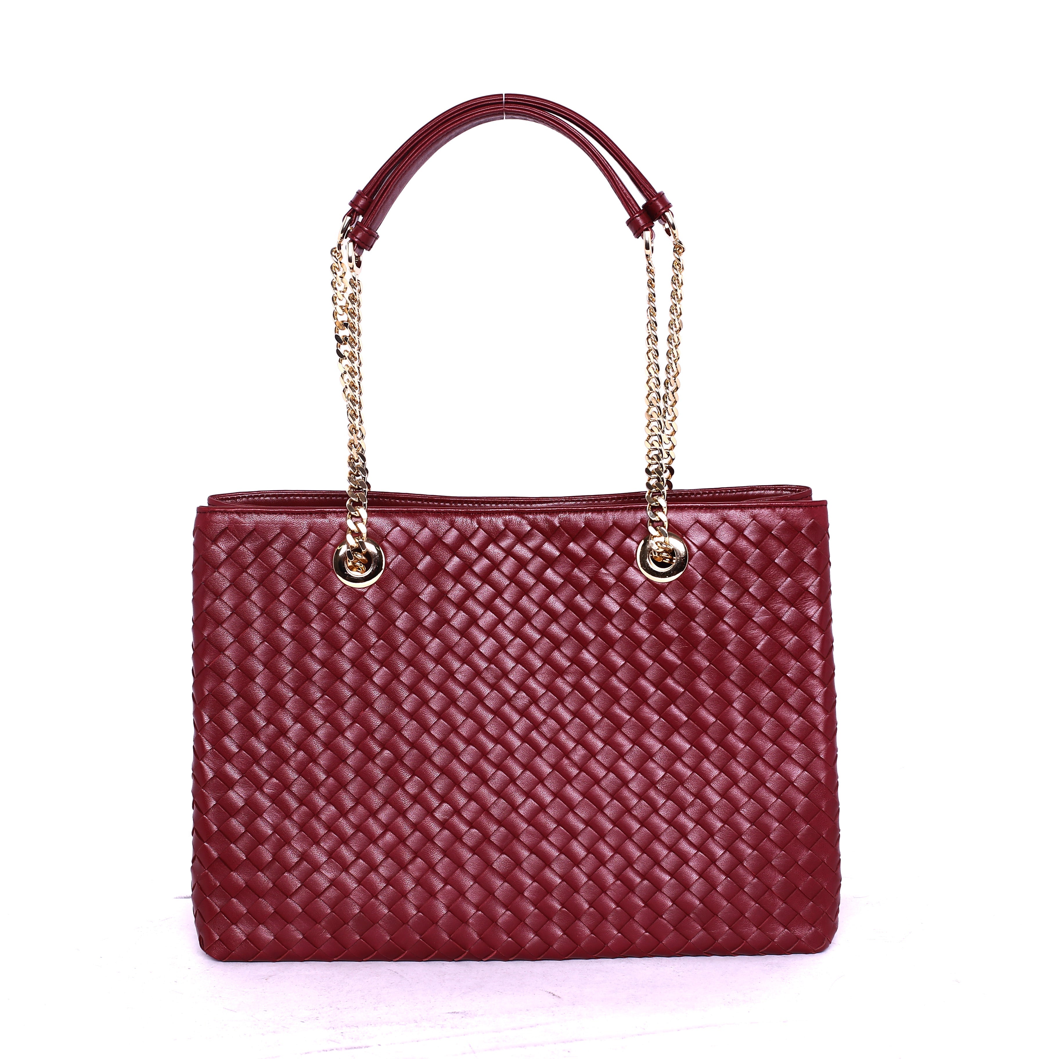 Mizrabi Ladies Fashion Maroon Leather Shoulder Bag