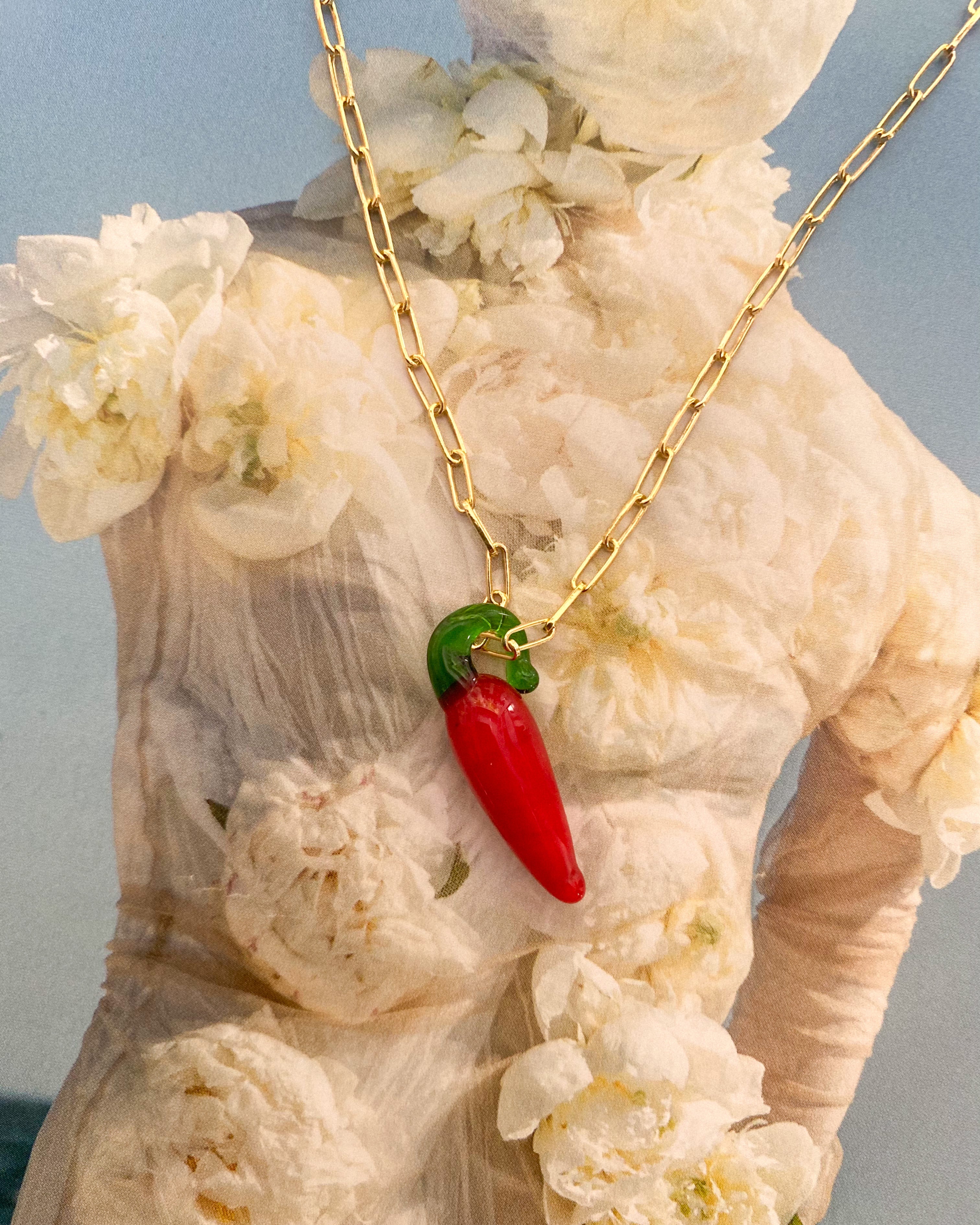 Red hot chilli charm necklace | CHERRYLOCO