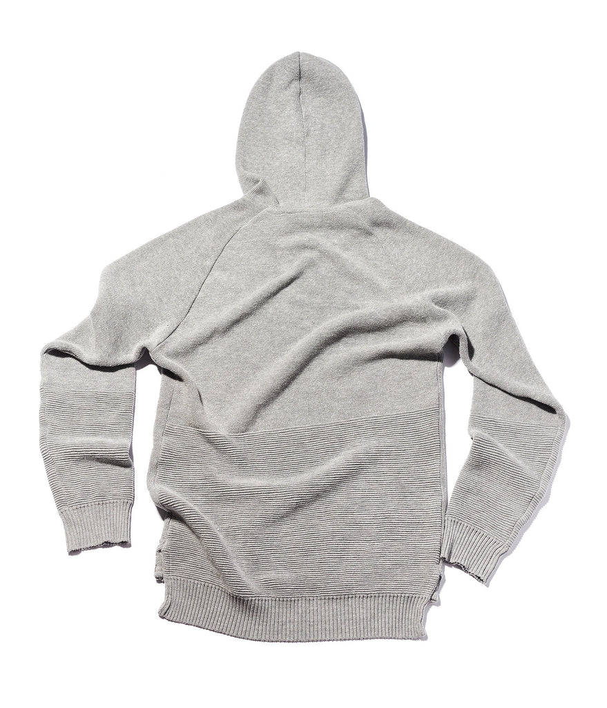 GREY MIX COTTON PULLOVER HOODIE | FADED