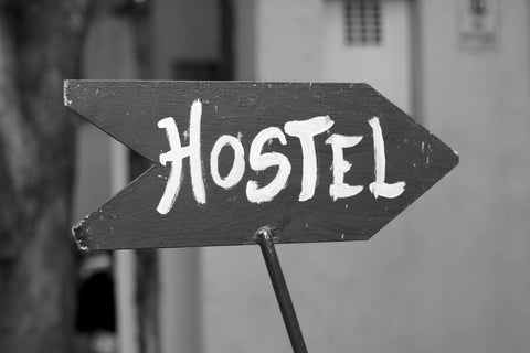 hostel sign for budget travelers