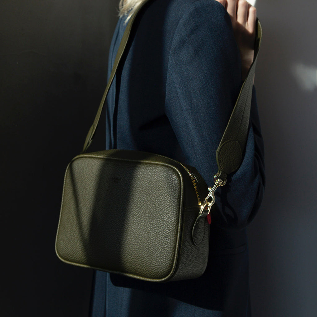 Grace Crossbody Signet Deep Olive Sample Sale