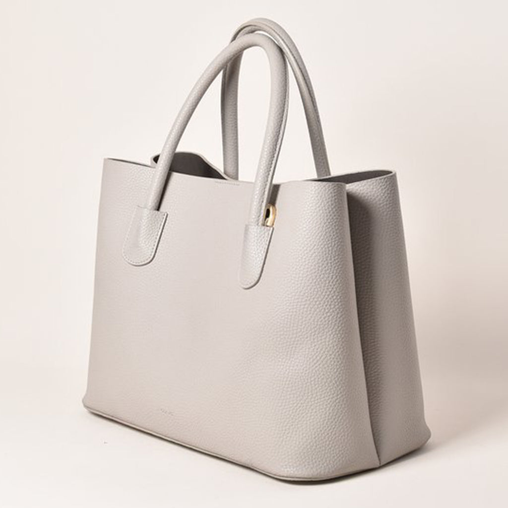 gray tote handbag