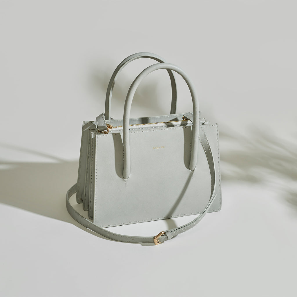 light gray handbags