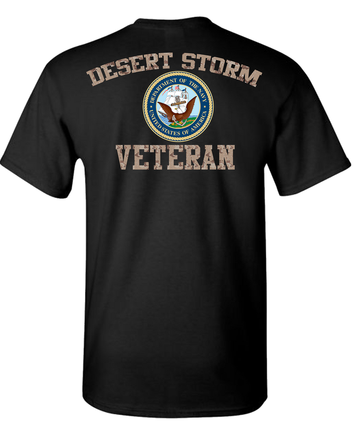 Desert Storm Vet Navy 2 Short Sleeve T-Shirt - Black – Tee Shirt Connection