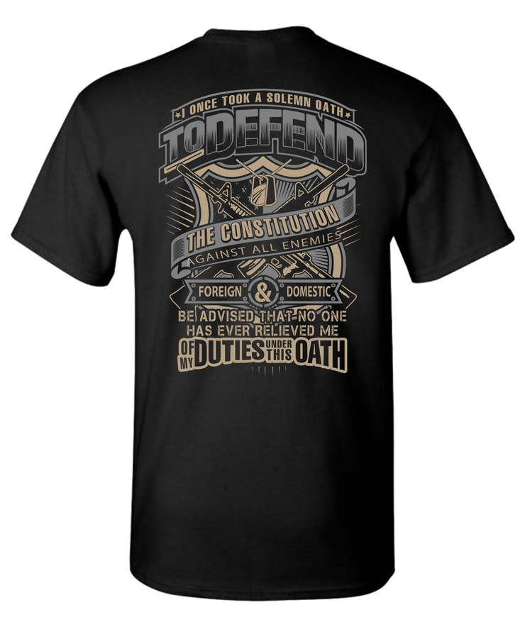 Solemn Oath Short Sleeve T-Shirt - Black – Tee Shirt Connection