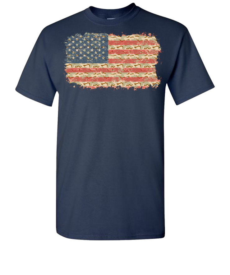 Camo Flag 2 Short Sleeve T-Shirt - Navy – Tee Shirt Connection