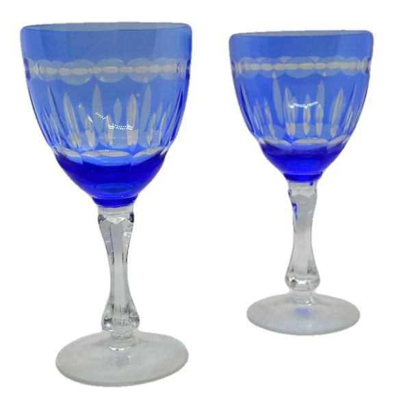 Bristol Blue Crystal Wine Glasses Vintagefarmhouse Vintage