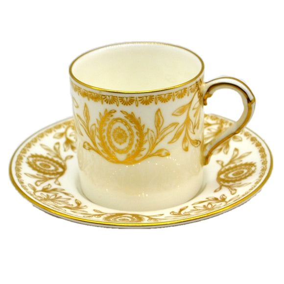 Royal Worcester China Pompadour Gold and White Demitasse Cup and Sauce ...