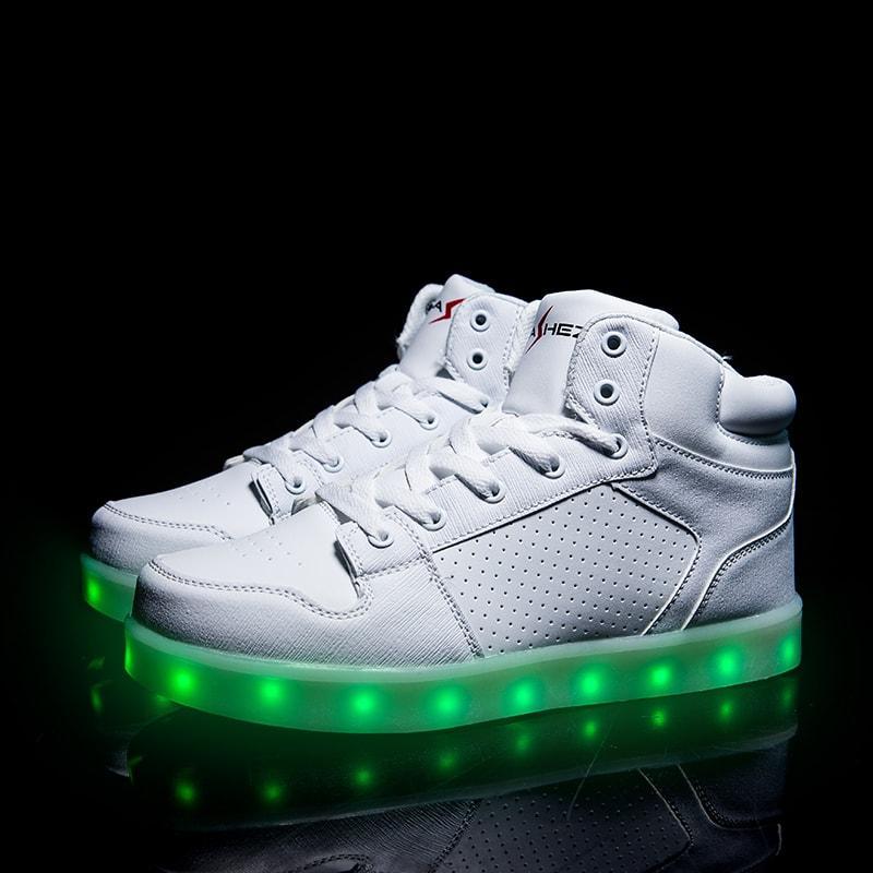 white flashing trainers